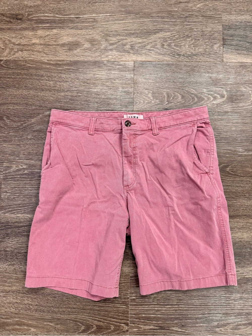 ROWM Men's Pink Stretch Chino Shorts Size 35 Flat Front Preppy Golf Casual
